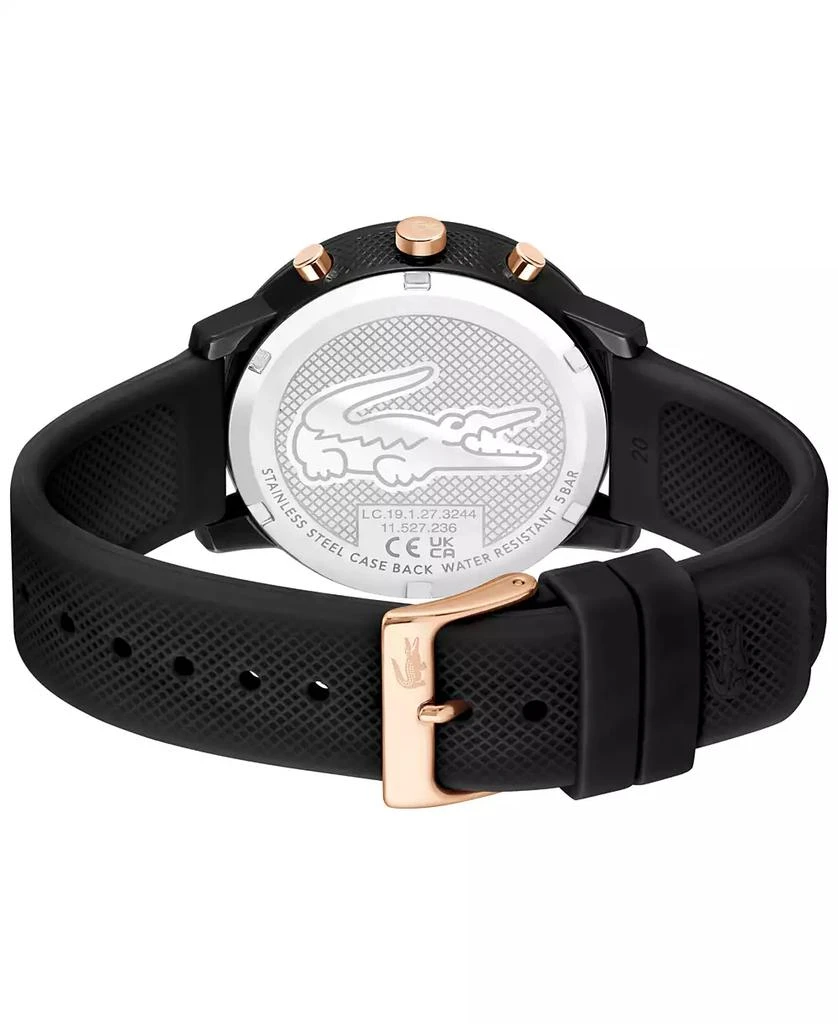 Lacoste Men's L 12.12. Chrono Black Silicone Strap Watch 43mm 3