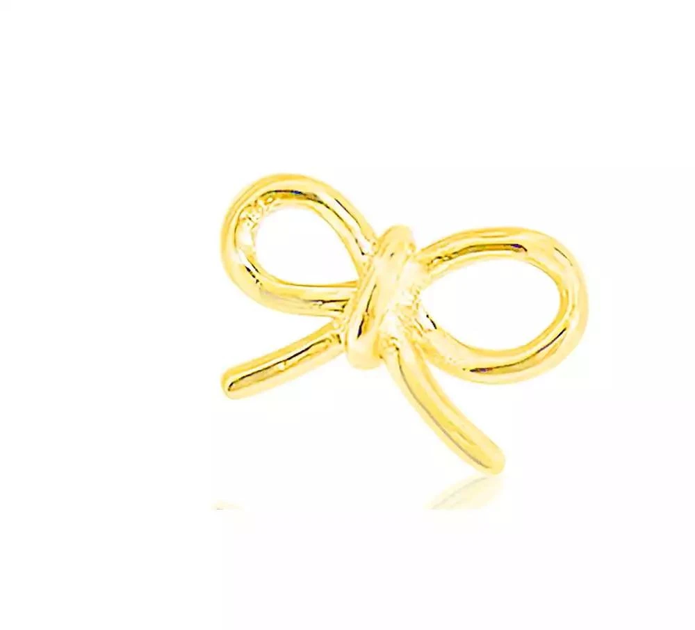 Etoielle Yellow Gold Tone WIre Bow Earrings Mini Studs 3