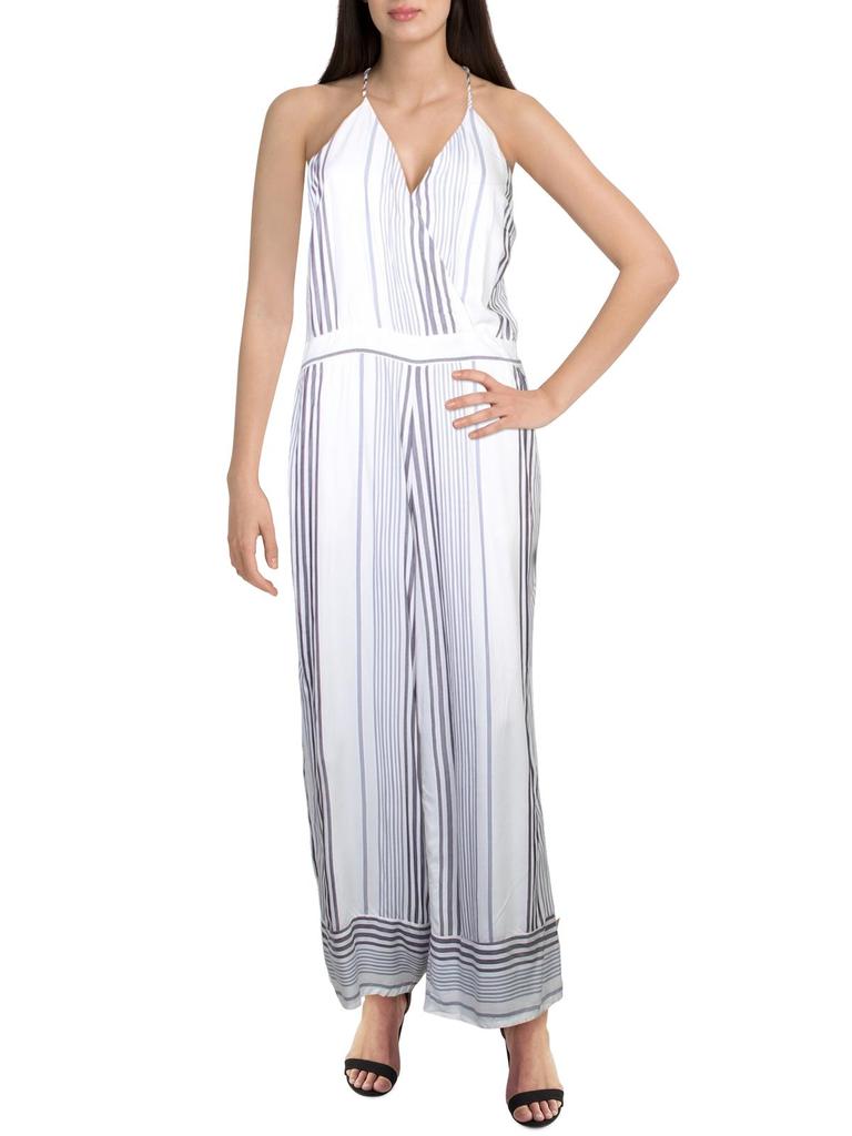 Willow & Clay Womens Striped Culotte Jumpsuit
