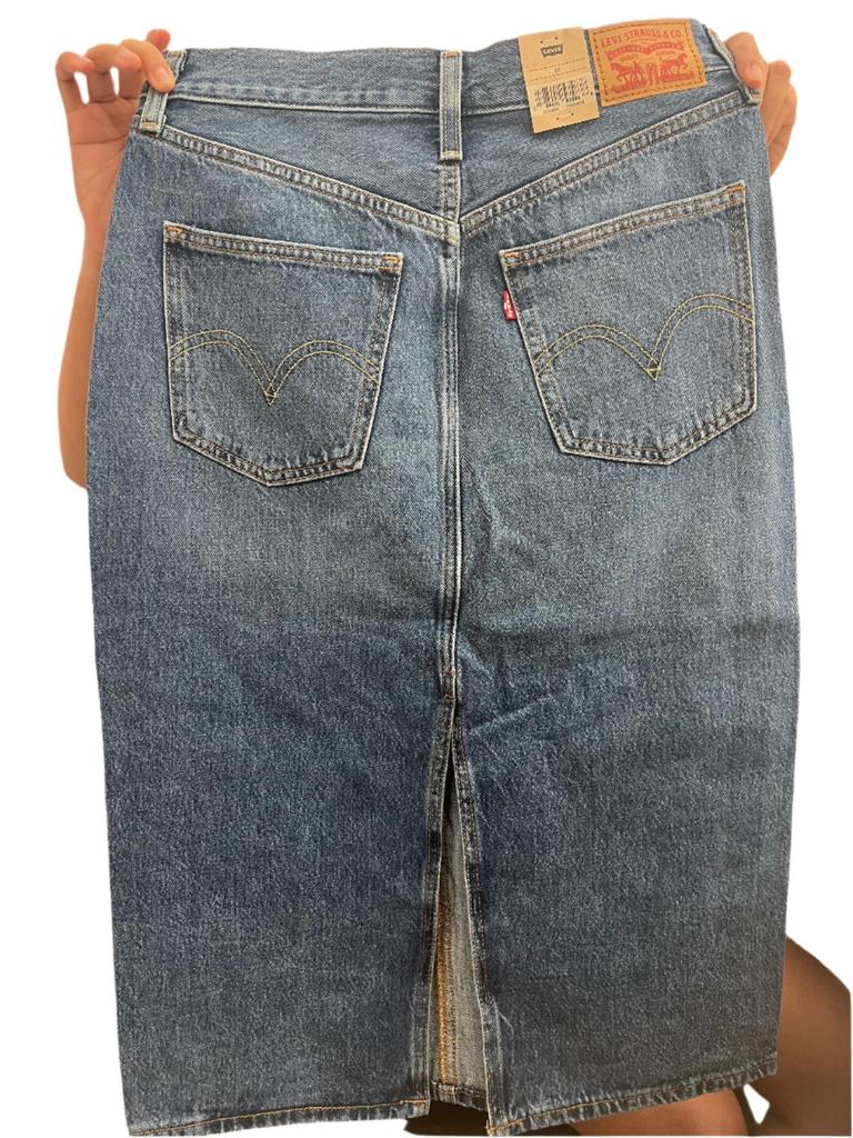 Levi's Women's High-Rise Back Slit Skirt In Meadow Games