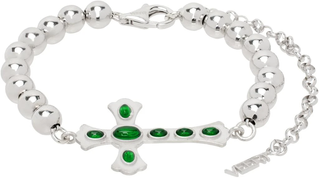 VEERT White Gold 
The Green Cross
 Bracelet