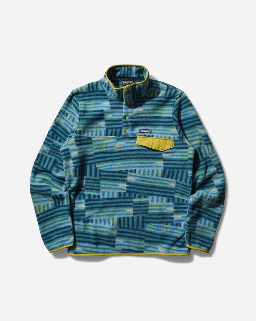 Patagonia Men's Lightweight Synchilla Snap-T Fleece Pullover Quilty Fitz / Wetland Blue