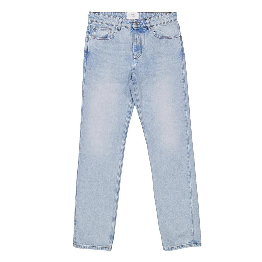 AMI Classic Fit Bleached Blue Denim Jeans
