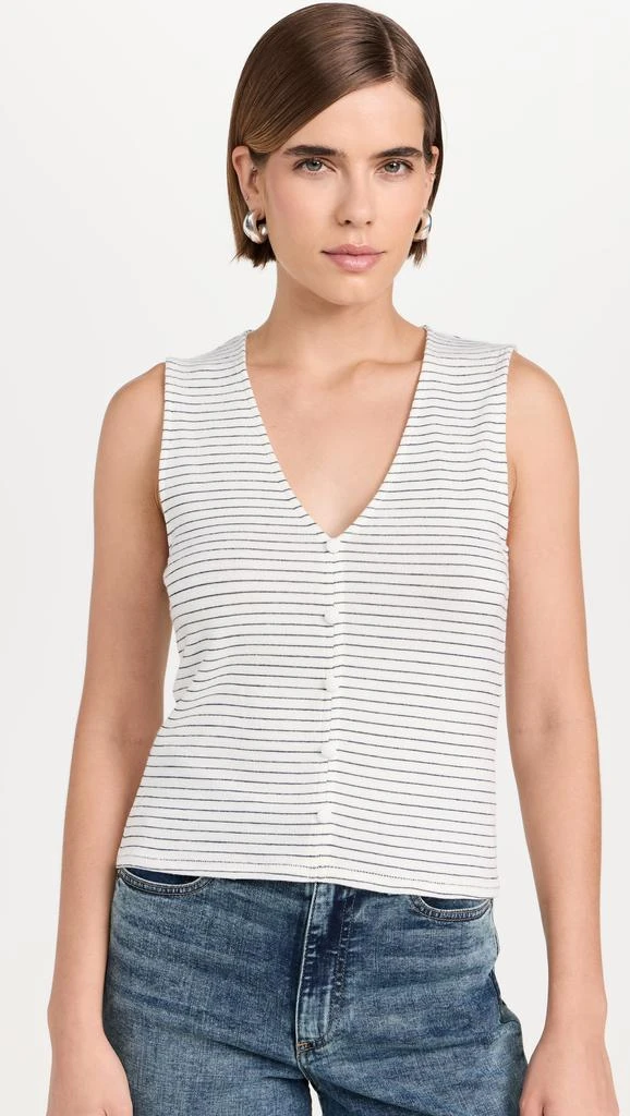 Rag & Bone The Knit Stripe Button Up Tank 6