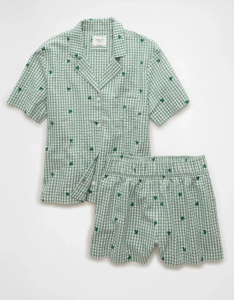 AE AE Gingham Hearts Seersucker PJ Set 3