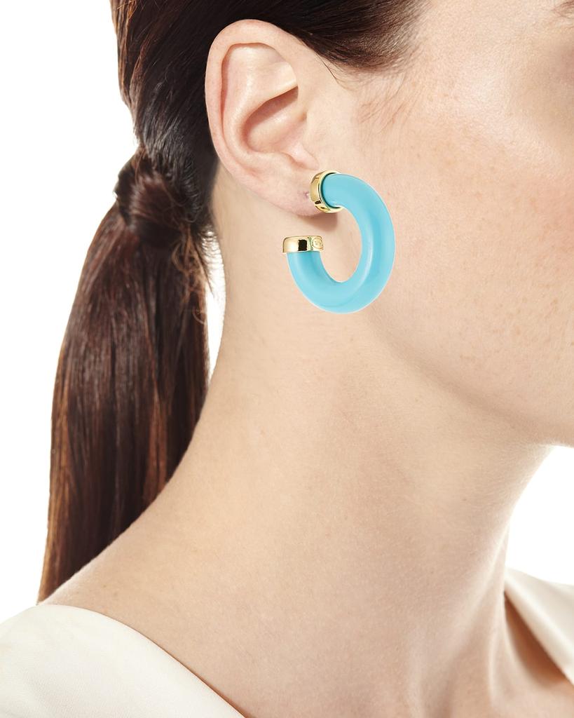 Kenneth Jay Lane Resin C-Hoop Earrings, Turquoise