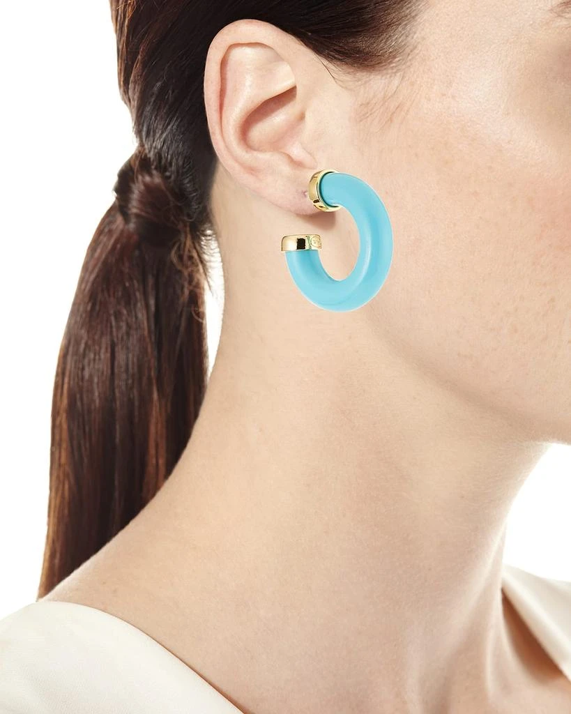 Kenneth Jay Lane Resin C-Hoop Earrings, Turquoise 2