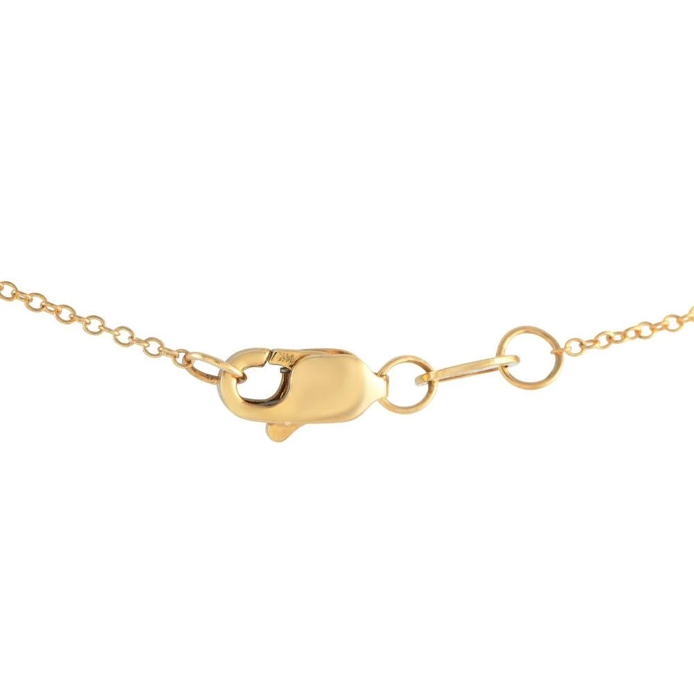 LB Exclusive 14K Yellow Gold 0.58ct Diamond Cushion Cluster Necklace PN14842 3