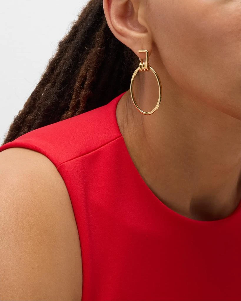 Walters Faith Huxley 18K Gold Elongated Coil Link Earrings 2
