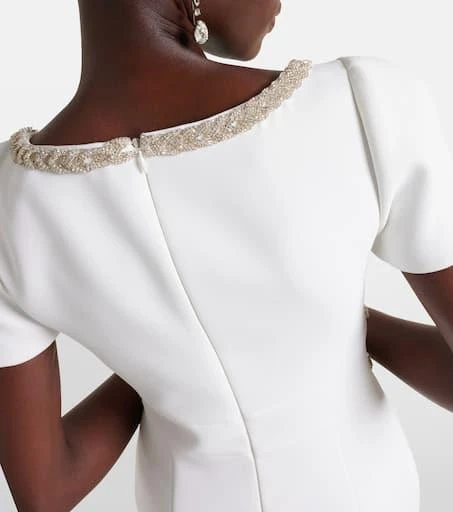 Self Portrait Crystal-embellished crêpe midi dress 7