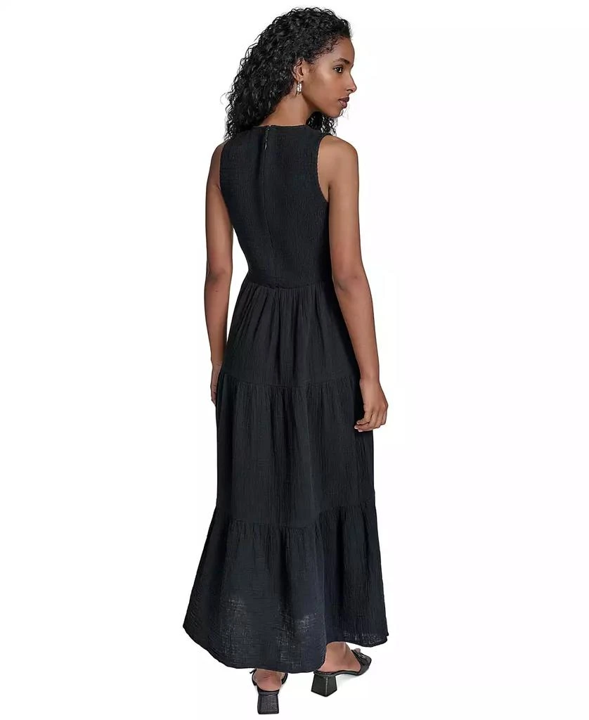 Calvin Klein Women's Cotton Smocked Tiered Maxi Dress 5