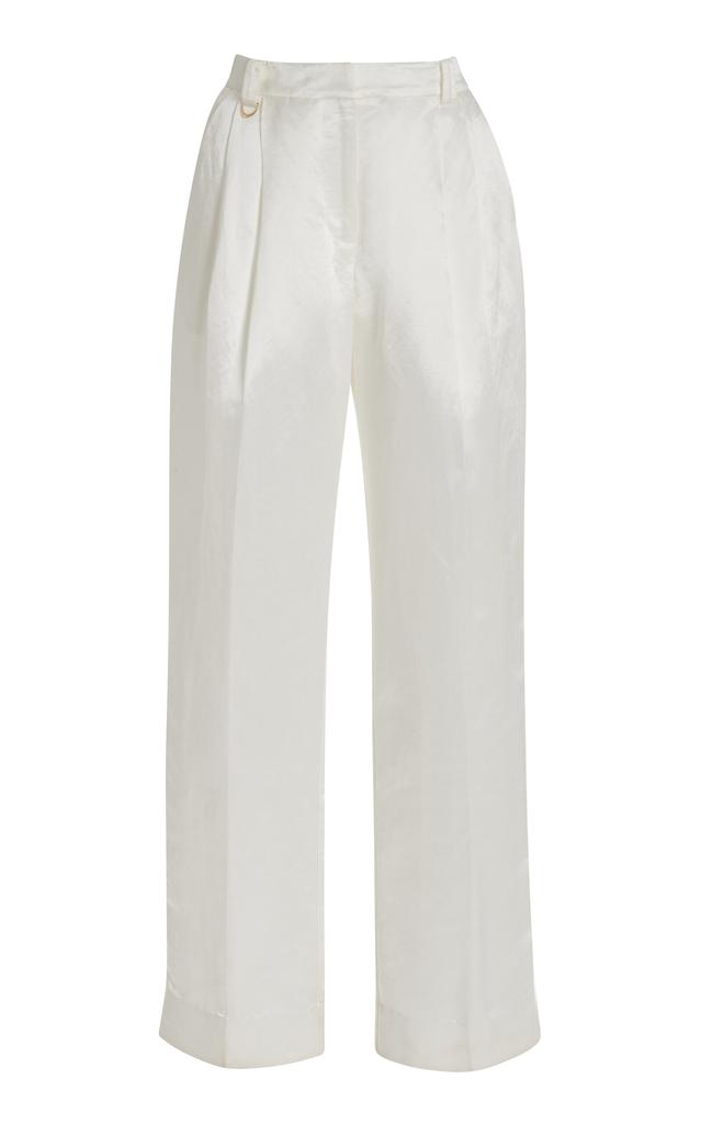 Aje Aje - Portray Pleated Linen-Blend Pants - Ivory - AU 6 - Moda Operandi