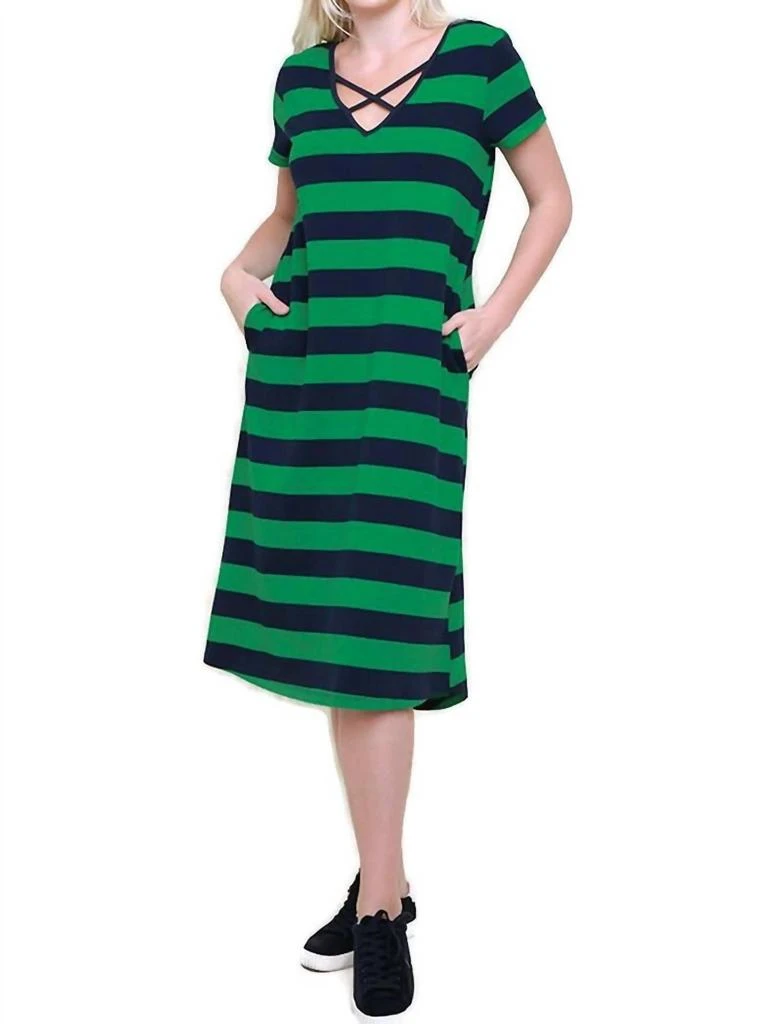 umgee Umgee - Striped T-shirt Midi Dress