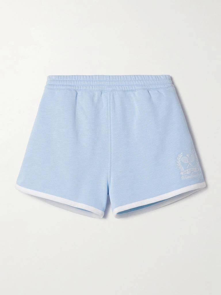 Ralph Lauren + Wimbledon Embroidered Cotton-blend Jersey Shorts - Light blue