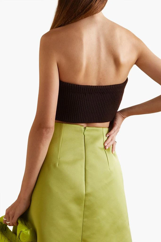 Emilia Wickstead Bimba strapless cropped cable-knit wool-blend top 3