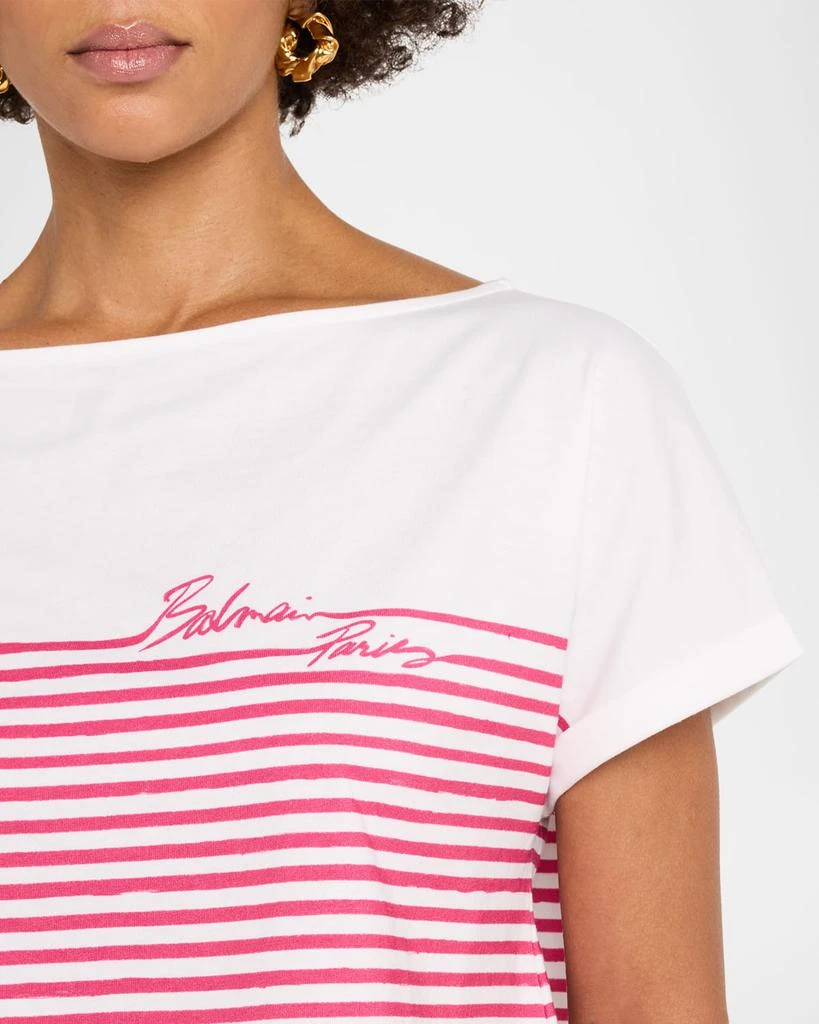 Balmain Balmain Marinier Striped Short-Sleeve Top 5