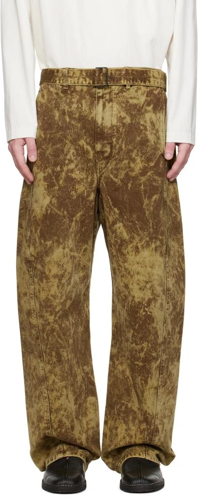 Lemaire Brown Twisted Belted Jeans 1