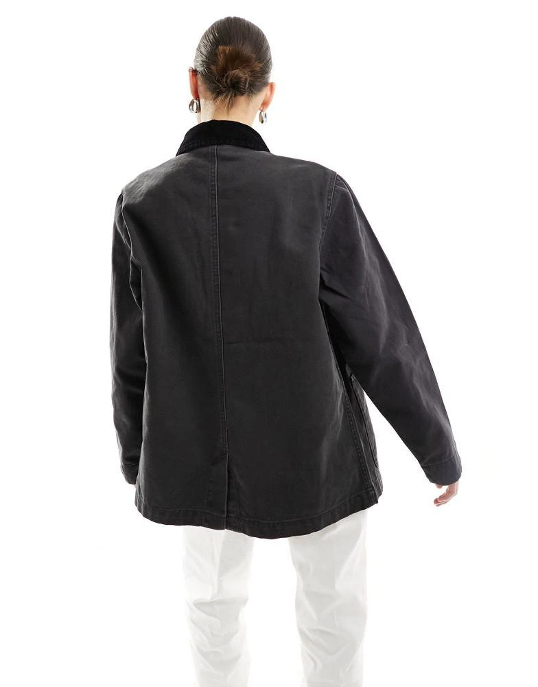 Dickies Dickies duck canvas chore coat in black 4