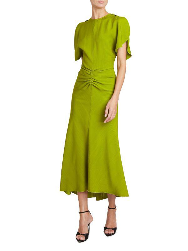 Victoria Beckham Gathered Waist Midi-Dress