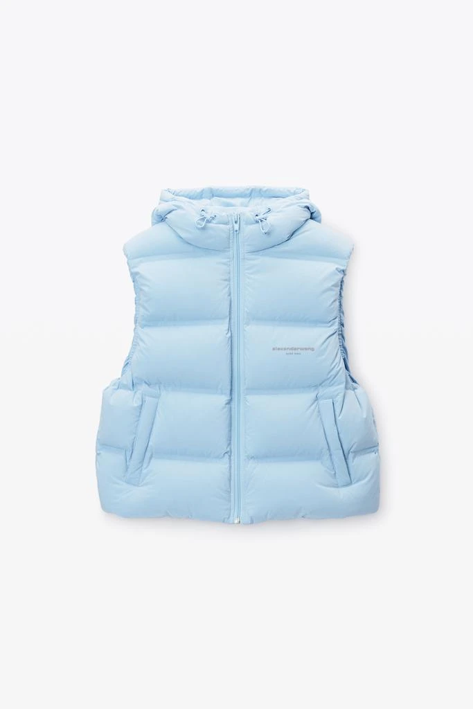 Alexander Wang cropped hooded puffer vest with reflective logo 2
