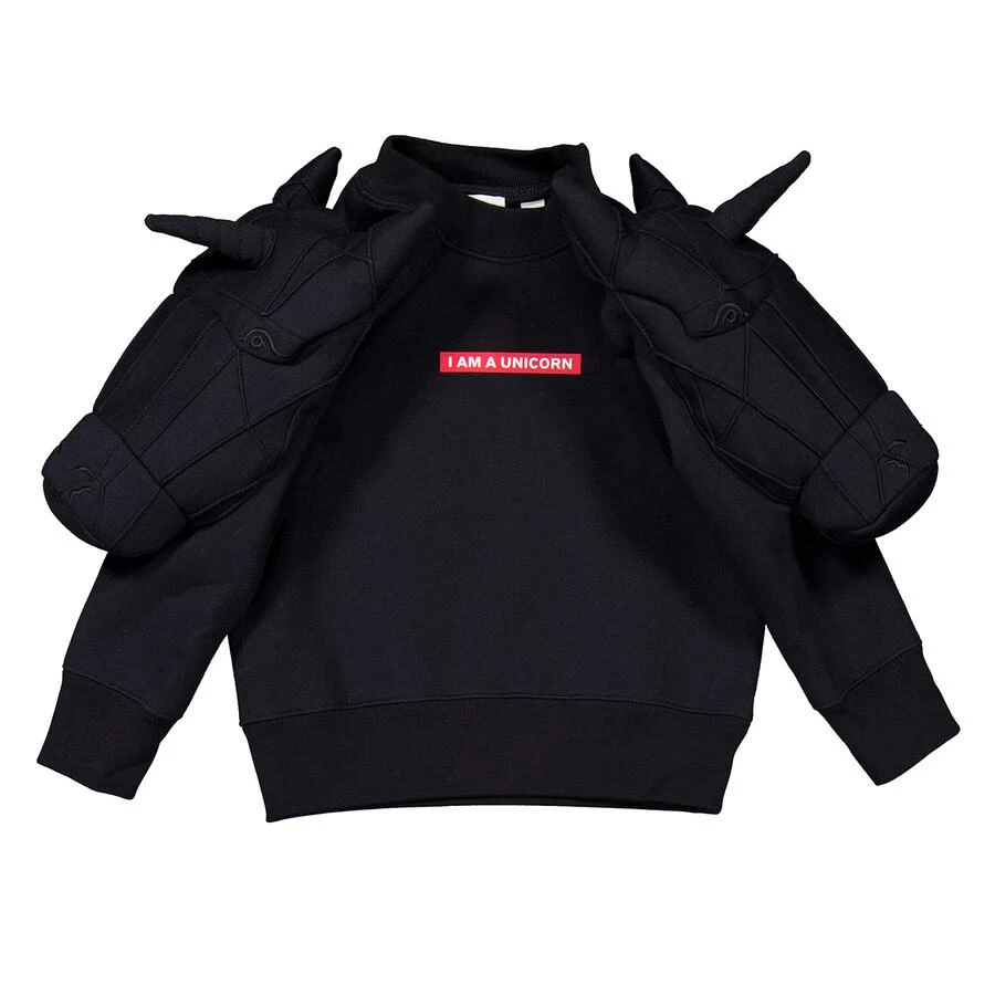 Burberry Burberry Kids Black Cotton 3D Unicorn Sweatshirt, Size 8Y 1