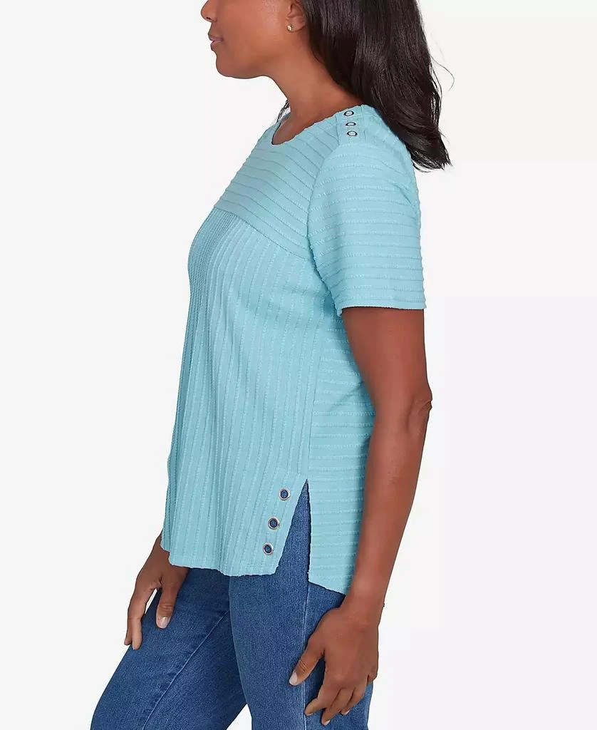 Alfred Dunner Petite Classics Solid Textured Short Sleeve T-Shirt 7