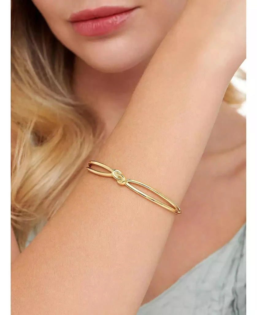DEVATA Love Knot Bangle Bracelet in Gold Plated Sterling Silver 6
