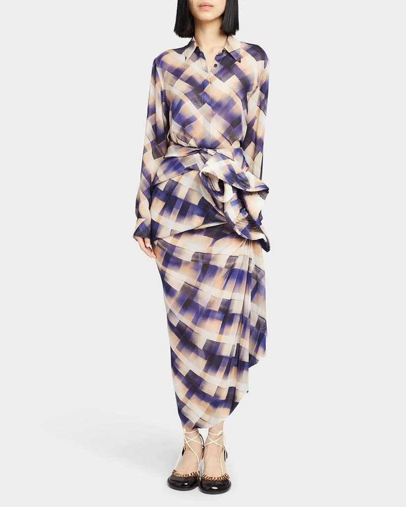 Dries Van Noten Chowy Plaid Button-Front Blouse 2