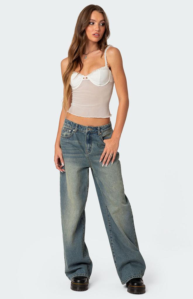 Edikted Lidia Sheer Mesh Bra Top