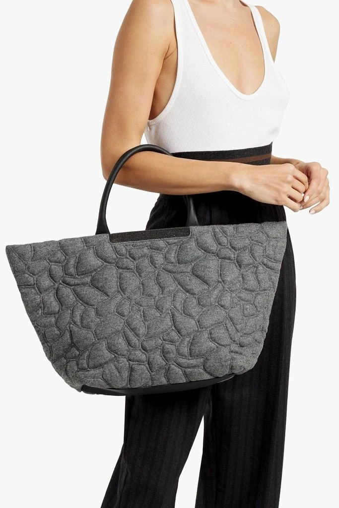 Brunello Cucinelli Bead-embellished quilted felt tote 2