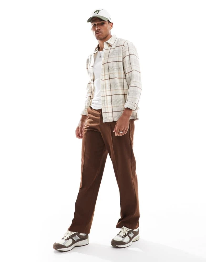 ASOS ASOS DESIGN regular shirt in neutral check 3