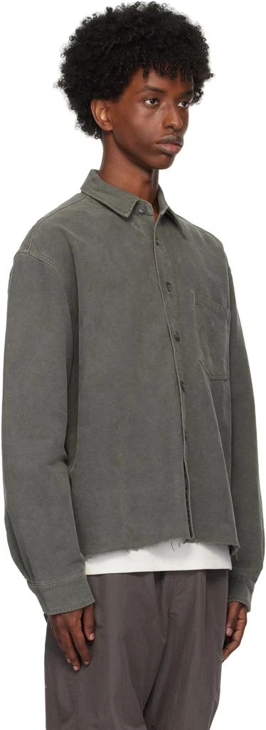 John Elliott Gray Solid Hemi Oversized Shirt 2