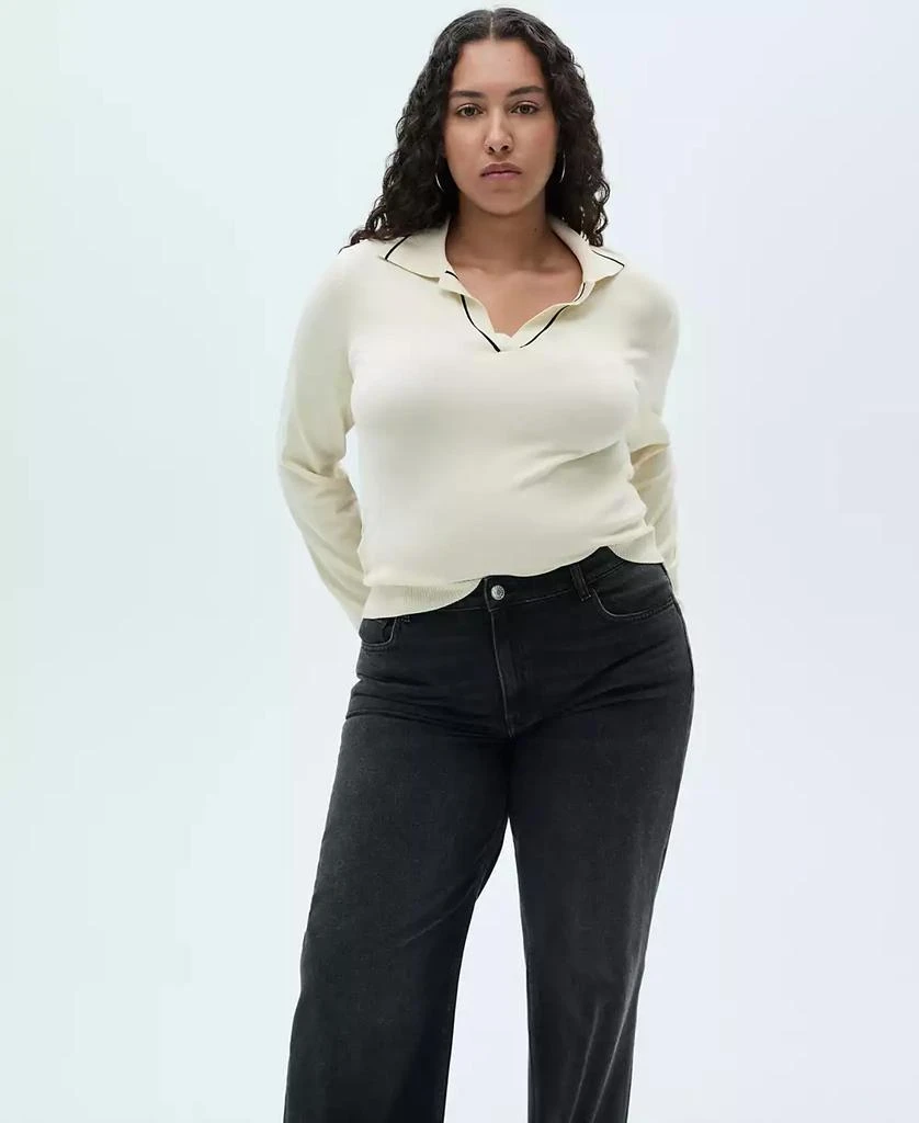 Mango Women's Danila Medium-Rise Wide Leg Jeans 9