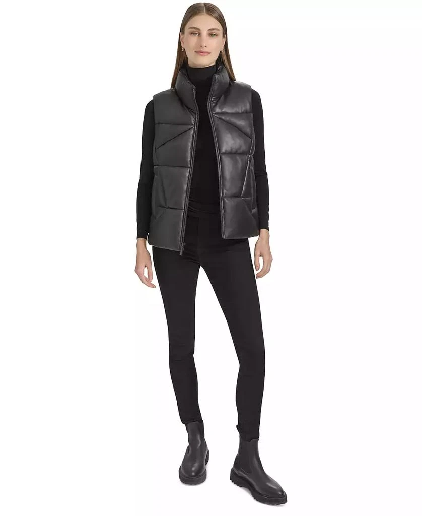 Marc New York by Andrew Marc Women's Faux-Leather Puffer Vest 4