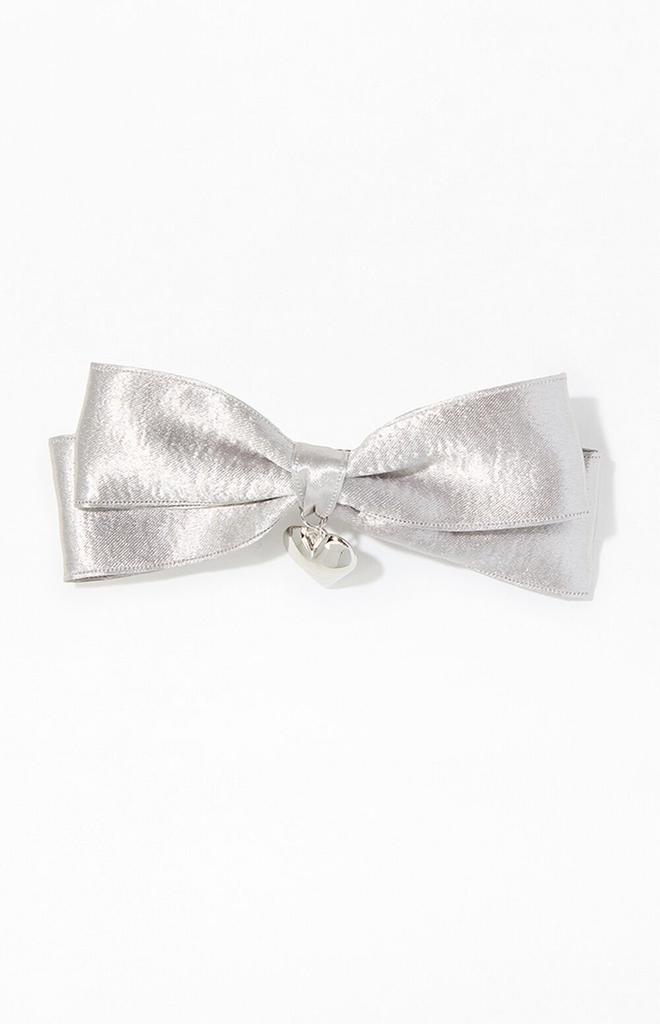 LA Hearts Heart Charm Double Bow Barrette