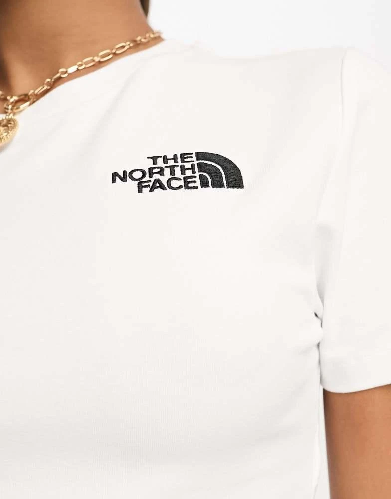 The North Face The North Face Simple Dome cropped tight t-shirt in white 4