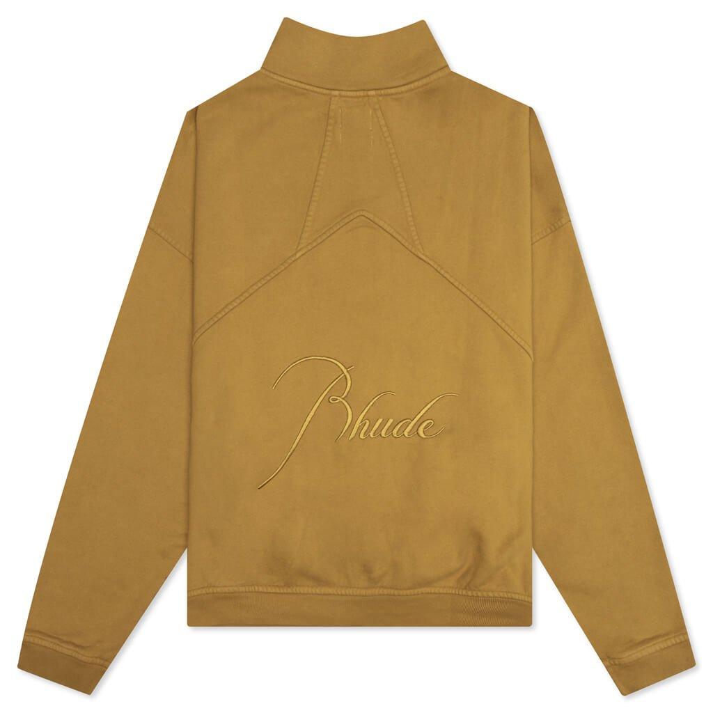 Shop Rhude Logo Embroidered Quarter Zipped Sweatshirt on Sale at