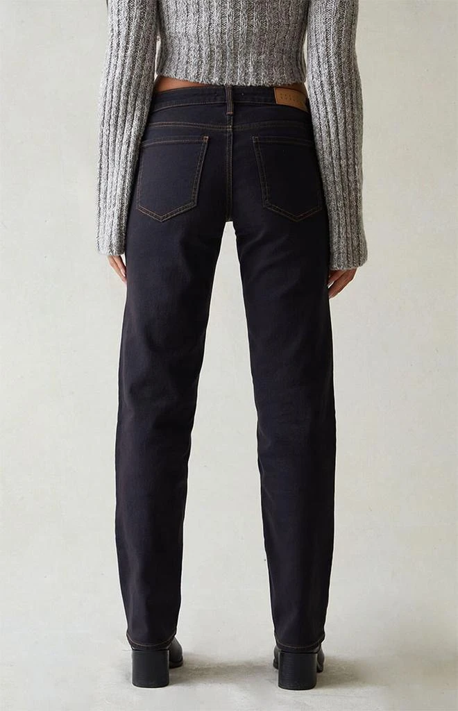 PacSun Stretch Black Low Rise Straight Leg Jeans 4