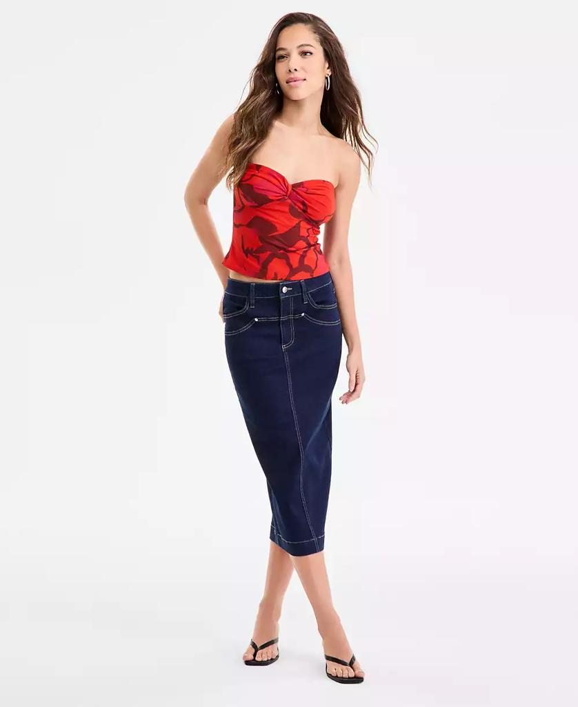 Bar III Women's Denim Midi Skirt, Exclusively at Macy's