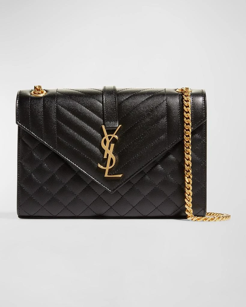 Yves Saint Laurent Envelope Triquilt Medium YSL Shoulder Bag in Grained Leather 1