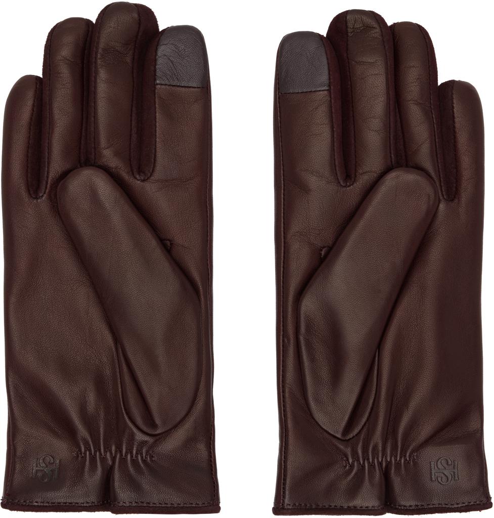 Handsome Stockholm SSENSE Exclusive Burgundy Essentials Gloves