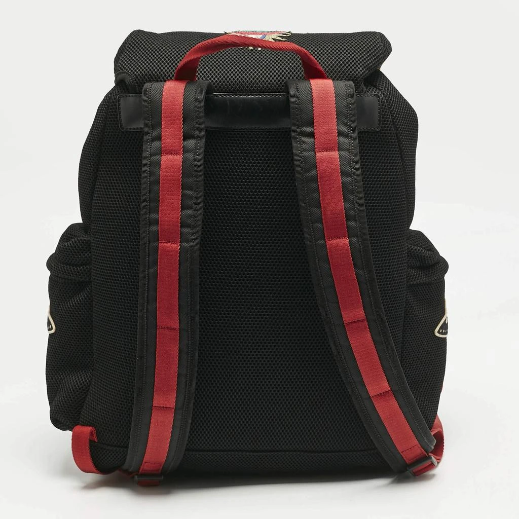 Shop Gucci Black Mesh Fabric Hollywood Embroidered Backpack  display picture 3