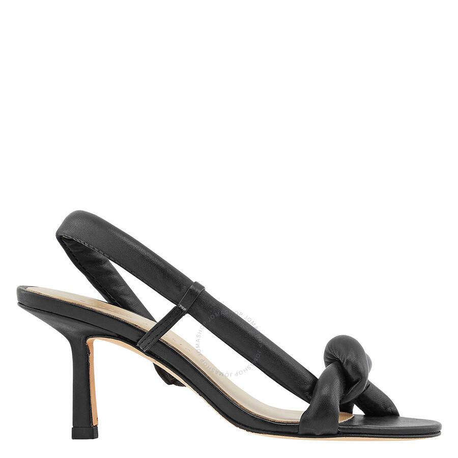 Studio Amelia Ladies Black Tubular Pretzel Heeled Sandals