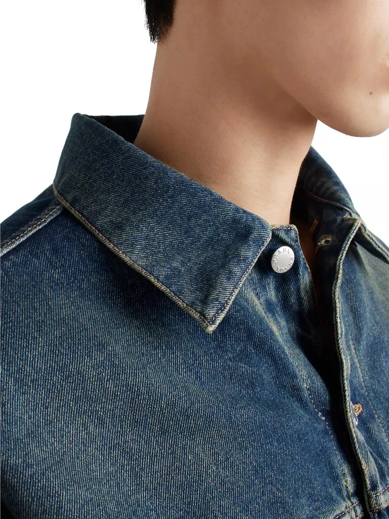 Prada Padded Denim Blouson Jacket with Shearling Collar 5