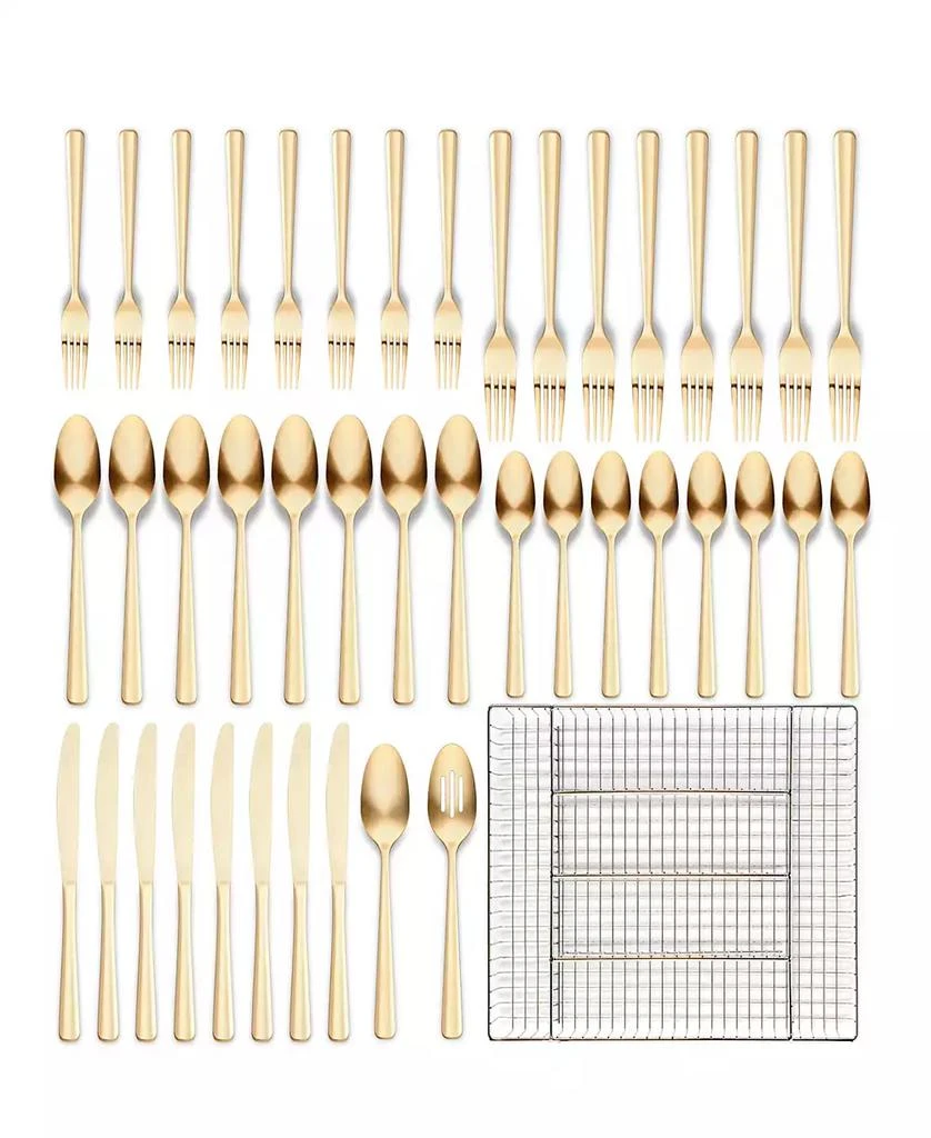 Ornative Alicja 42 Piece Flatware Set with Wire Caddy, Service for 8 4
