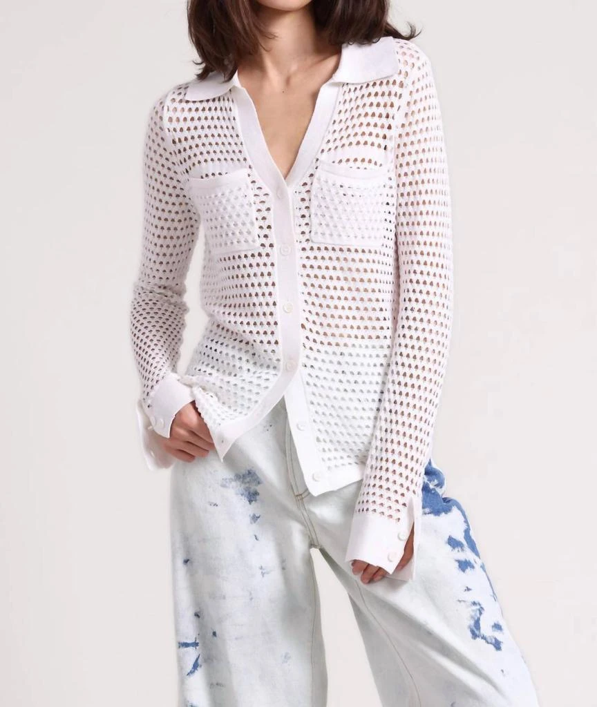 Minnie Rose Minnie Rose - Plaited Mesh Button Down Shirt 1