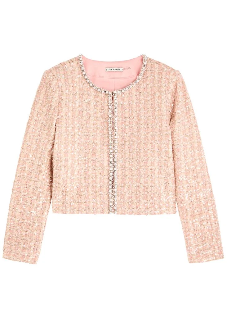 Alice + Olivia Kidman embellished tweed jacket 1