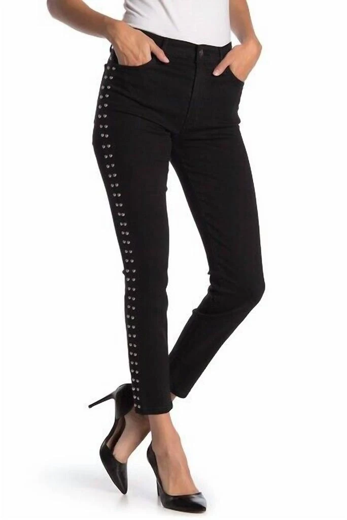 Joe's Jeans Charlie Studded High Rise Skinny Ankle Jeans In Black 1