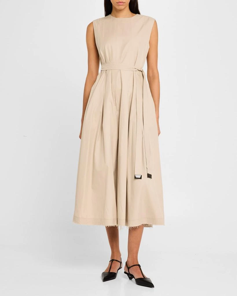 Max Mara Amina Pleated Maxi Dress with Tie Belt 2