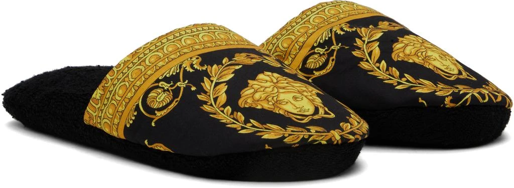 Versace Black & Yellow 'I Heart Baroque' Slippers 4